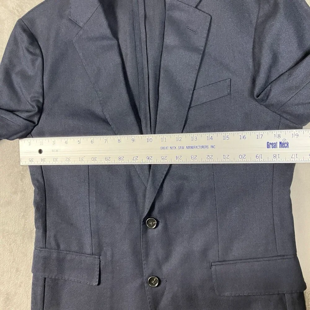J Crew Ludlow Suit Jacket Mens 38S Navy English Cotton Wool Slim Blazer BH230